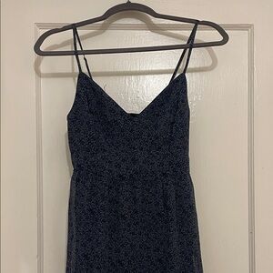 Elegant Navy Blue Floral Dress
